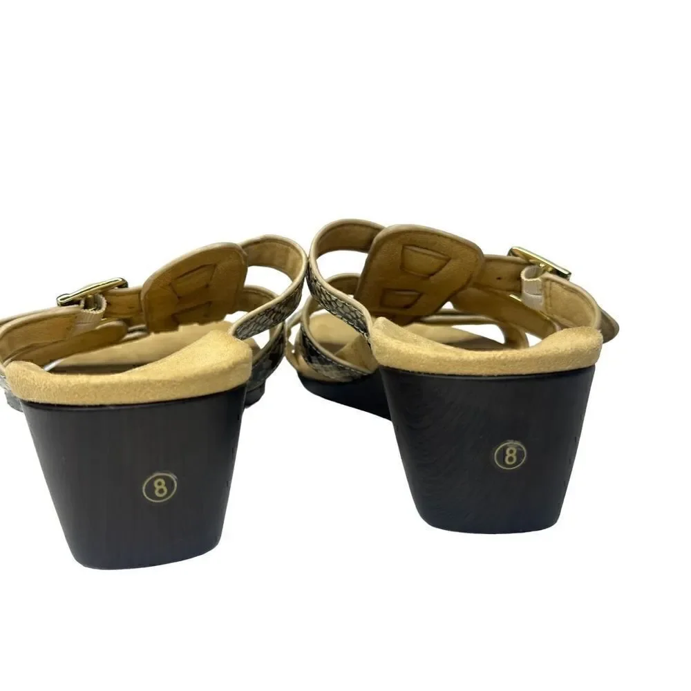 VIONIC NEW Radia Snakeskin Wedge Sandals Slides Size 8